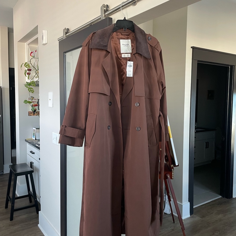 Abercrombie & Fitch Chocolate Brown Trench Coat